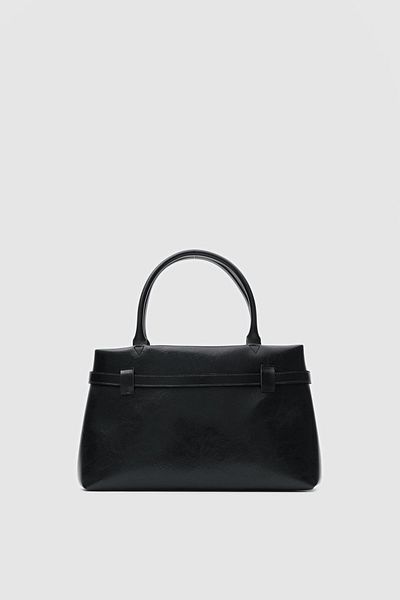 Shule Bags Geantă de umăr neagră cu cataramă Amor