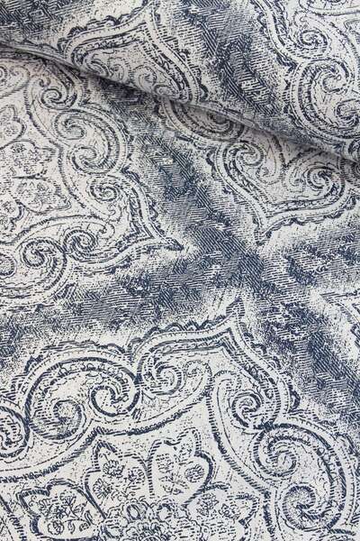 Tekin's Home Mavi Denim Damask Nevresimlik Poplin Kumaş