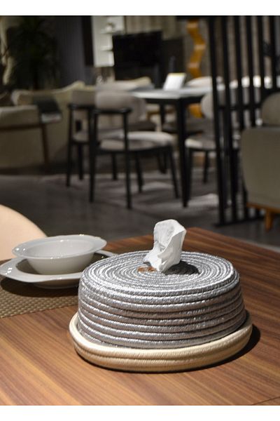 HomeTurko Σχεδιασμός BOHO - Ευέλικτη θήκη για χαρτοπετσέτες από γιούτα, ψάθινο κουτί χαρτοπετσέτας, οικιακά είδη γραφείου