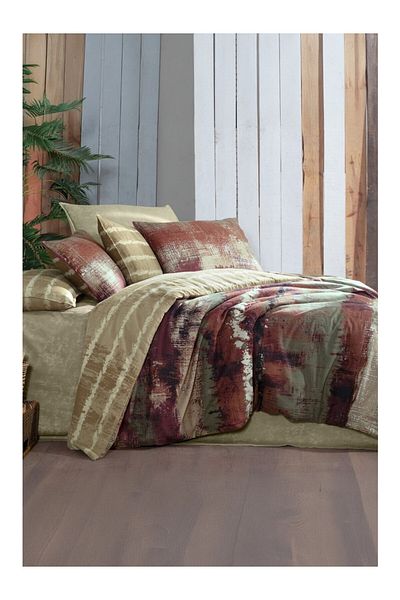 Sarev Σετ παπλωματοθήκης Mondrian Beige Cotton Flannel Διπλό