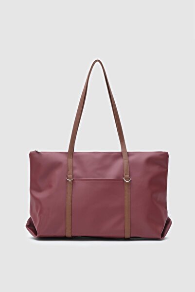 Shule Bags Melope Garnili Omuz Çantası Bordo