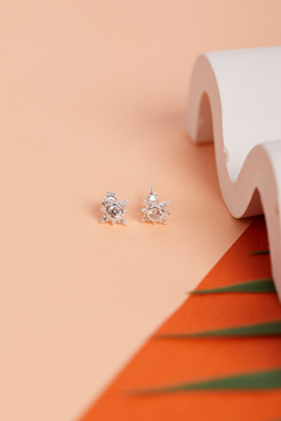 Elika Silver 925 Ayar Gümüş Minimal Kutup Model Küpe
