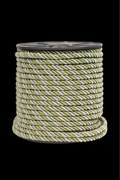 MASAL TUHAFİYE HALAT  YEŞİL/KREM KORDON İP  6MM  3 METRE