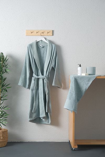 FAVORA Σετ μπουρνούζι Tuwa Unisex Βαμβακερό Μέγεθος L Μονό - Πράσινο Μέντα