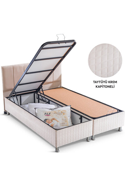 Alf Cyristal Plus Baza + Artemis Başlık - Çift Kişilik - Krem Renk