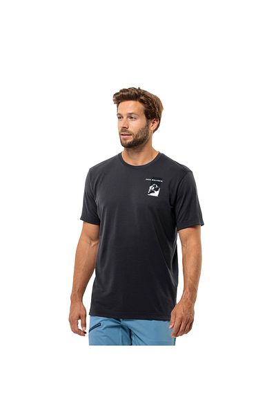 Jack Wolfskin Vonnan S/s Graphic T Ανδρικό γκρι μπλουζάκι Ανδρικό μπλουζάκι 1809941tr