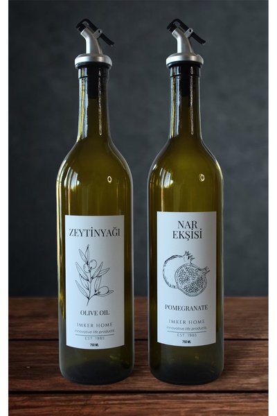 IMKER HOME Zeytinyağı Nar Ekşisi Şişesi 750ml Cam Damlatmaz Başlık Yağdanlık