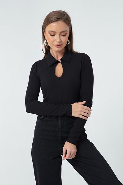 Lafaba Dámské černé zacvakávací pletené body
