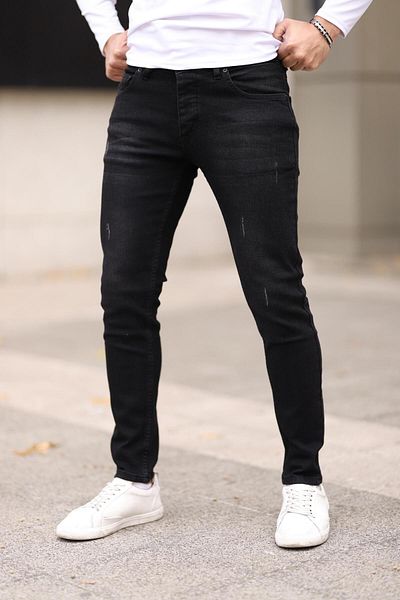 Dr Dnm Remix Blugi pentru bărbați, negru închis, slim fit, din lycra - Blugi cu unghii