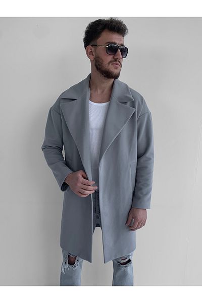NO1 KONSEPT Palton gri, confortabil, premium, cu ștampilă