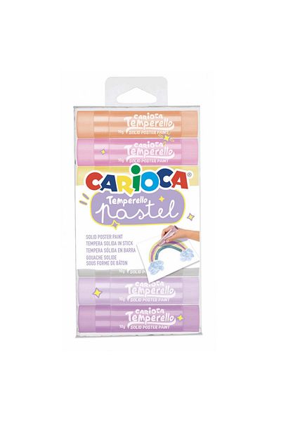 CARIOCA Set of 8 Washable Solid Tempera Pencils, Pastel Colors