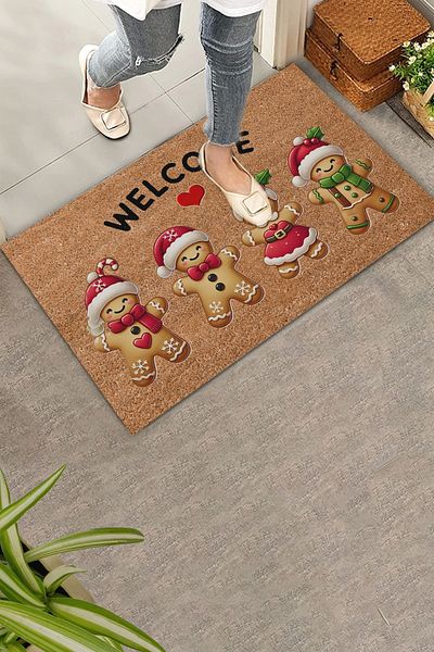 Valerine Life Christmas New Year's Red Brown Cookies - Welcome Welcome Doormat 45X70Cm