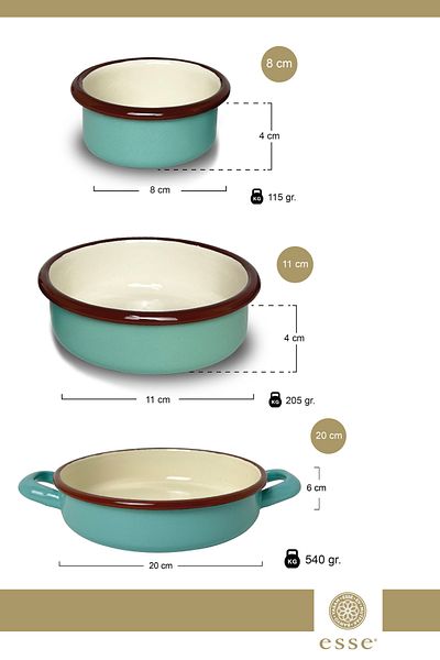Esse Enameled Sahan and Snack Bowl Set