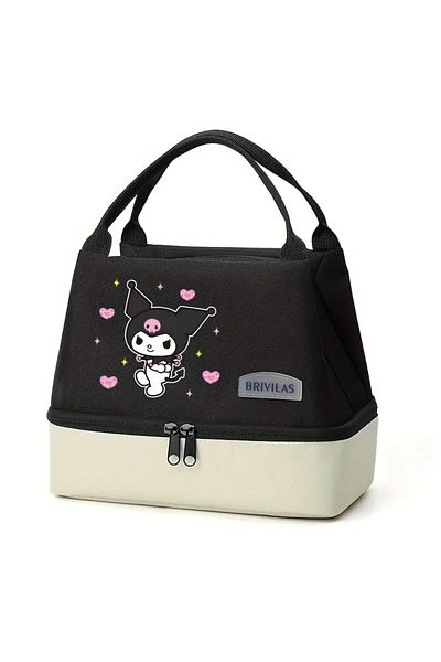 bundle island Brilivas - Hot Cold Protection Insulated Kuromi Figured Lunch Box Double Compartment