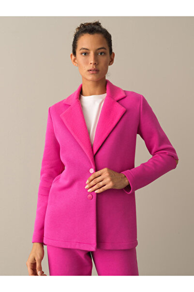 Xint Kadın Fuşya Pamuk Dokulu Pamuklu Regular Fit Ceket