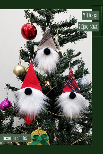 teknotrust 3-Piece Christmas Gnome Luck Dwarf Pine Tree Ornament Decor Christmas Ornament Santa Claus New Year Gift Christma