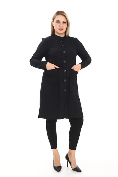 AfifeCOLLECTİON Cardigan pentru mama cu închidere cu nasturi Cardigan lung și elegant pentru femei