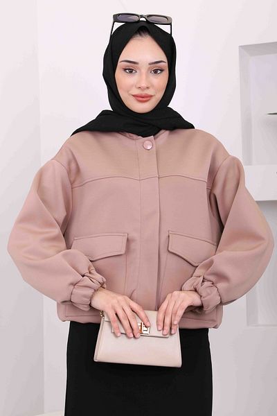 İmajButik Μπουφάν κατάδυσης Mink μπροστά με φερμουάρ και τσέπες