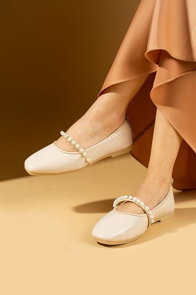topukludünyası Balerini de damă Coral Daily Wear cu perle