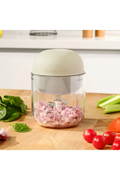 Nutricook Kablosuz Şarjlı Doğrayıcı, Güçlü 4000mAh Pil ile Kolay ve Hızlı Doğrama