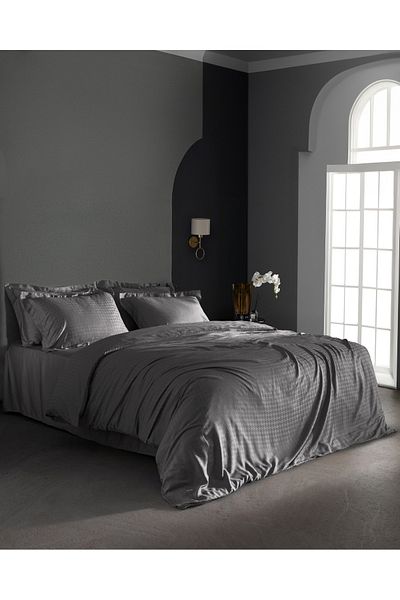 Madame Coco Lune Double Bamboo Satin Duvet Cover Set - Stone