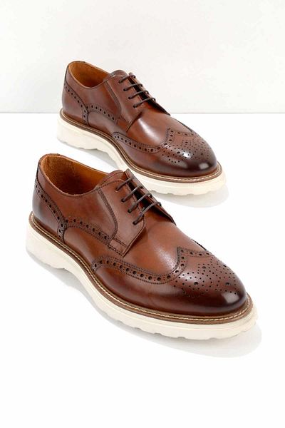 Bambi Taba Δερμάτινα Ανδρικά Παπούτσια Casual E 01901403103