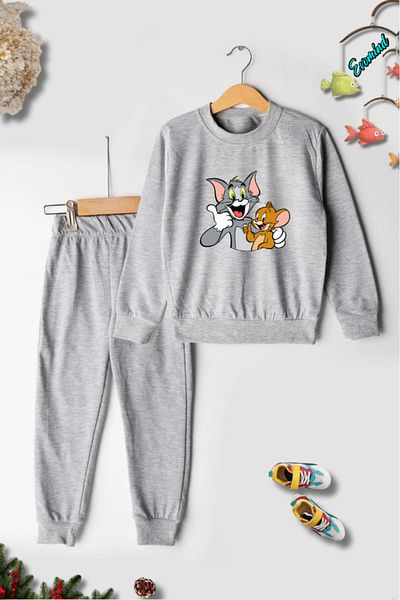 Evomind Σετ φόρμας για παιδιά με στάμπα Crew Neck