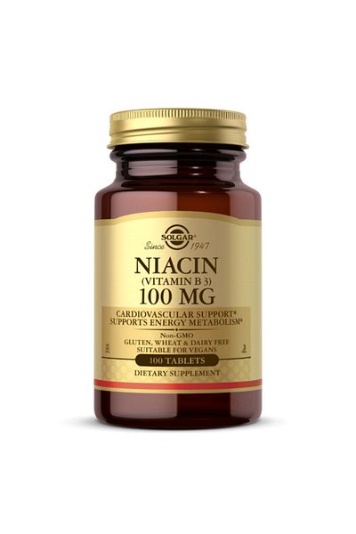 Solgar Niacin (Vitamin B3), 100 mg, 100 Tablets