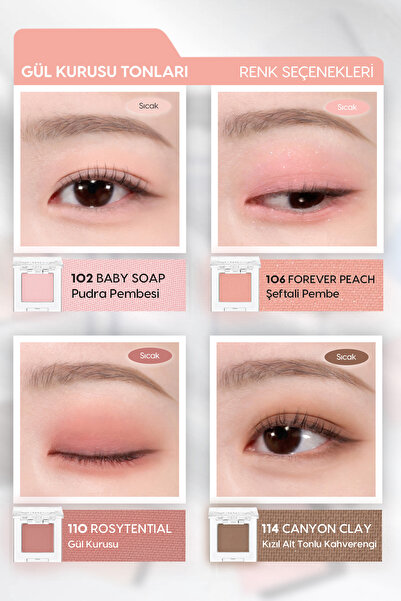 Missha Yumuşak Dokulu, Dökülme Yapmayan Mat Tekli Göz Farı Modern Shadow Matte (106 Forever Peach)