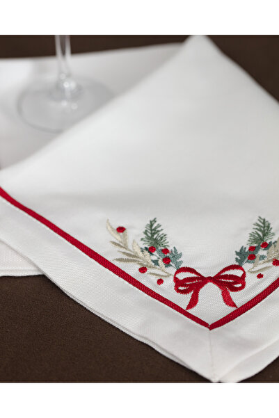 Madame Coco Boucle 2-Pack Napkin - White/Red