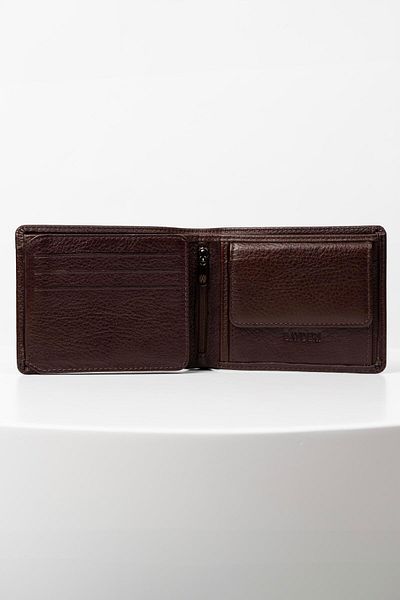 BAYDERİ Alowe Genuine Leather Men's Wallet with Convenient Coin Chamber