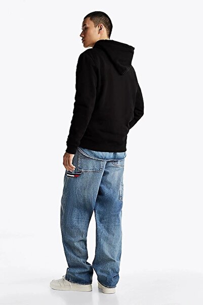 Tommy Hilfiger TJM REG DNA FLAG TWIST HOOD EXT Erkek siyah Sweatshirt DM0DM21100BDS