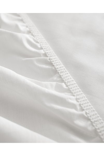 Madame Coco Manon Single Plus 100% Cotton Ranforce Fitted Sheet - White