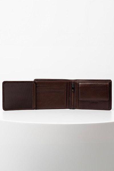 BAYDERİ Alowe Genuine Leather Men's Wallet with Convenient Coin Chamber