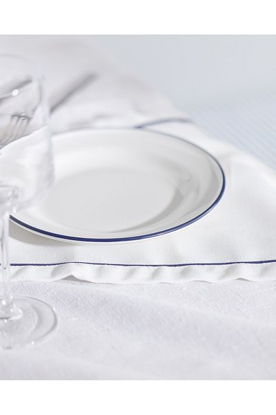 Madame Coco Retro Set of 4 Cake Plates - Blue/White