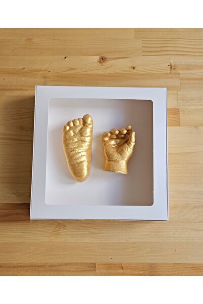 Store 3 Boyutlu Bebek El Ve Ayak Heykel Kiti GOLD RENK
