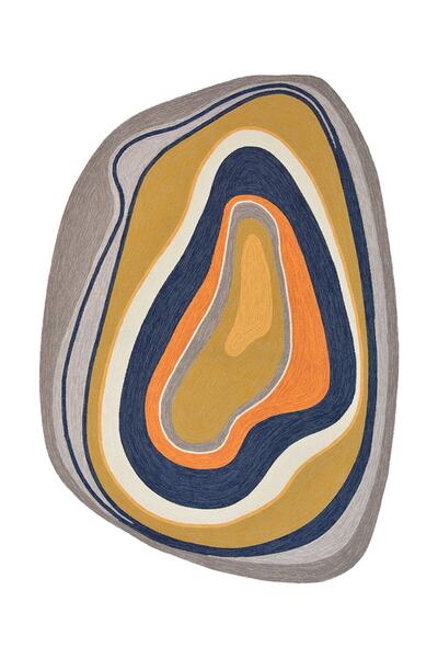 Rugs Modern Halı Mira 1122 Asimetrik Formda Soyut Figürlü Dokuma Taban Halı