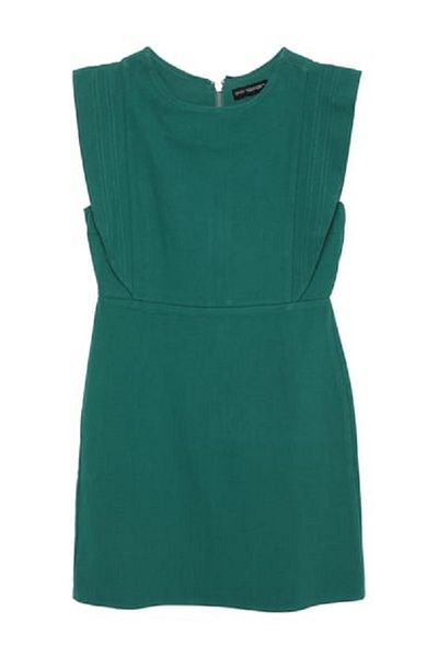 Quzu Dark Green Ruffle Dress