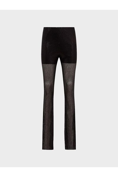 RİVUS Spanish Leg Trousers with Beads and Sequins - Black