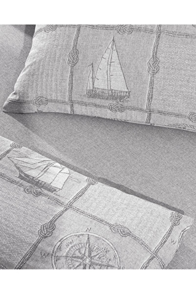 Madame Coco Etretat Tek Kişilik Pamuklu Jakarlı Nevresim Takımı - Gri