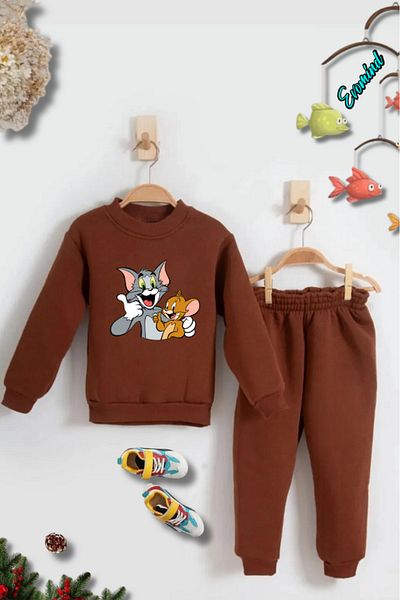 Evomind Σετ φόρμας για παιδιά με στάμπα Crew Neck