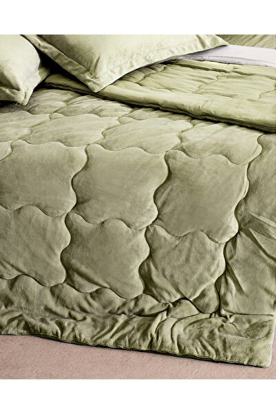 Madame Coco Kaira Tek Kişilik Comforter Set - Haki