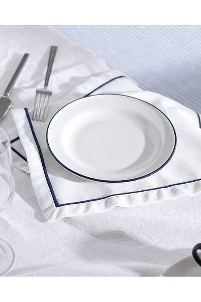 Madame Coco Retro Set of 4 Cake Plates - Blue/White