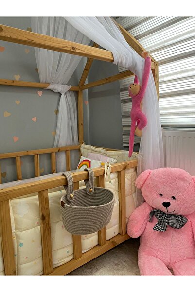 Patiska Tasarım سلة أطفال بلون الجوت - معلقة ومتعددة الأغراض، ومنظم للغرفة وا...