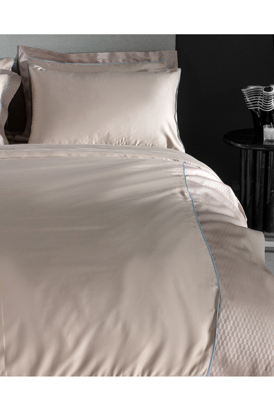 Madame Coco Calore Çift Kişilik Bambu Saten Nevresim Takımı - Bej
