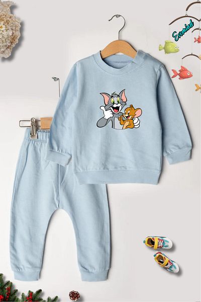 Evomind Σετ φόρμας για παιδιά με στάμπα Crew Neck