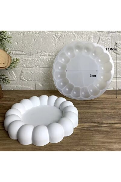 morlalem m 12,9cm Yuvarlak Bubble Taban Sunumluk çerçeve Mum Tabağı Altlığı S...