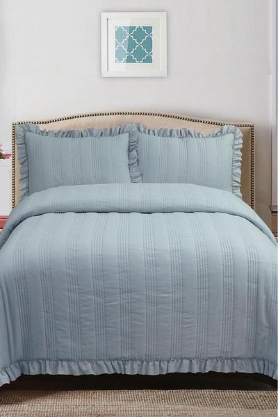 Çeyiz Diyarı Hülya Fiber Double Bedspread - Filled, 240X260 Cm, Anthracite
