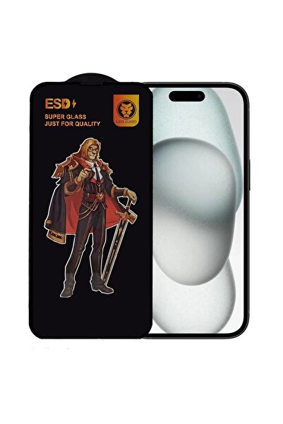 Adonis iPhone 15 Uyumlu Anti Statik Tam Kaplayan Ekran Koruyucu Cam ESD