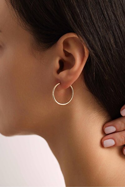 Bayar Gold 14 Ayar Altın Halka Küpe 2.2 cm